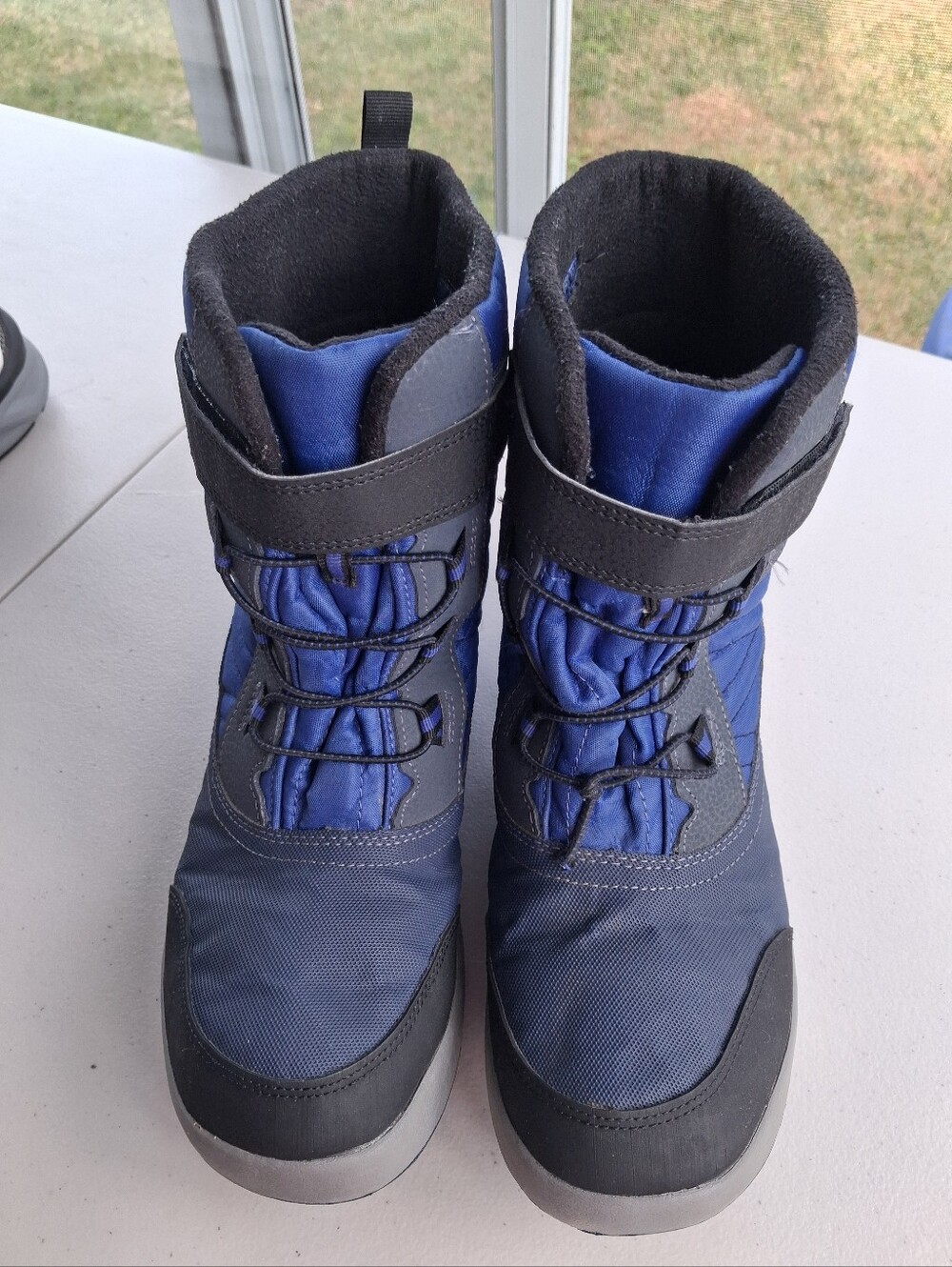 Merrell Big Kids Blue Winter Waterproof Boots with Hook-and-Loop Strap Size 6